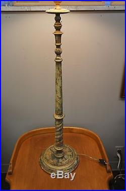 Tall Vintage Hand Painted Table Lamp Candlestick Chic Barley Twist 43