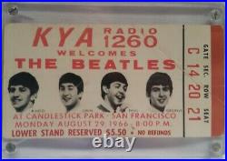 The Beatles Vintage 1966 Candlestick Park Last Concert Concert Ticket Stub
