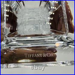 Tiffany & Co Candlesticks Lead Crystal Square Pillar Pair Vintage Slovenia Decor