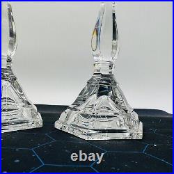 Tiffany & Co Hamptons Crystal Candle Stick Holders Set of 2 9.2in H Vintage