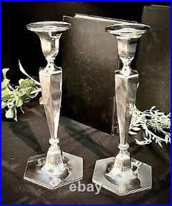 Tiffany & Co Sterling Silver Vintage Candle Sticks 1940's Monogramed Silver Pair