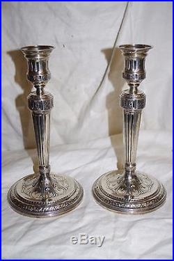 Tiffany Vintage Pair Sterling Silver 925 Candlesticks Neoclassical Style Signed