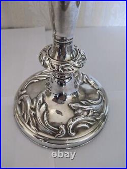 Two Stunning Vintage Almost Identical Silver Plated / White Metal Candlesticks