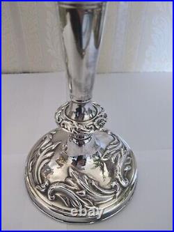 Two Stunning Vintage Almost Identical Silver Plated / White Metal Candlesticks