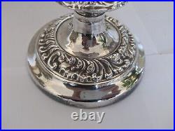 Two Stunning Vintage Almost Identical Silver Plated / White Metal Candlesticks