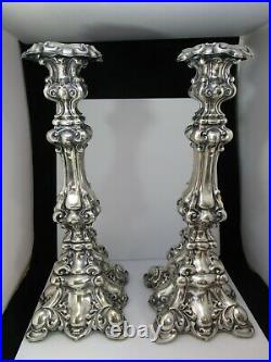 VINTAGE Baroque 19th Century Silver Candle Sticks