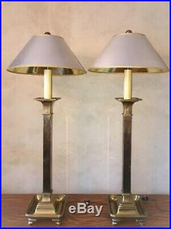 VINTAGE CHAPMAN BRASS BUFFET CANDLESTICK Table LAMPS Tall 36 Lamp MCM Light