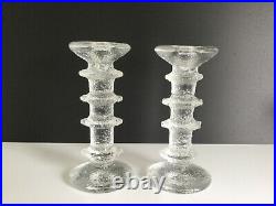 VINTAGE iittala 4 ring FESTIVO glass candlestick holders by Timo Sarpaneva c1966