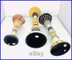 VIntage Tracy Porter Hand Painted Candle Sticks Set of 3 17.5 14.5 and 10