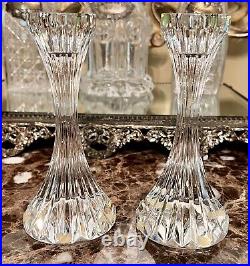 VTG Baccarat Massena Crystal Signed Candle Sticks Holders 6 Inch France