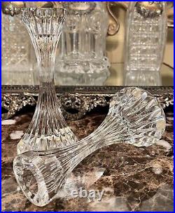 VTG Baccarat Massena Crystal Signed Candle Sticks Holders 6 Inch France