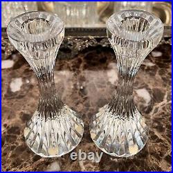 VTG Baccarat Massena Crystal Signed Candle Sticks Holders 6 Inch France