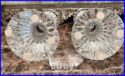 VTG Baccarat Massena Crystal Signed Candle Sticks Holders 6 Inch France