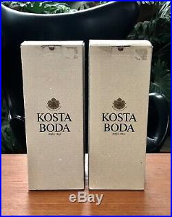VTG Bertil Vallien KOSTA BODA Art GLASS CANDLESTICK Set BOXES Mid Century Modern