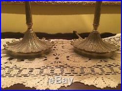 VTG Mid Century Brass Lamps By Frederick Cooper Pair of Buffet Candlestick