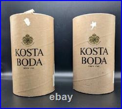 VTG Set Of 2 Kosta Boda 7 1974 Signed Fanfare Candle Sticks/Original Package