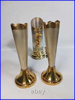 VTG Set Sterling Silver Decorated Ornate Design Weighted Candlestick Holders