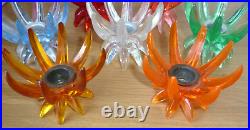 VTG Space Age Sputnik Acrylic Lucite Candlesticks Friedel Ges Gesch Germany x 8