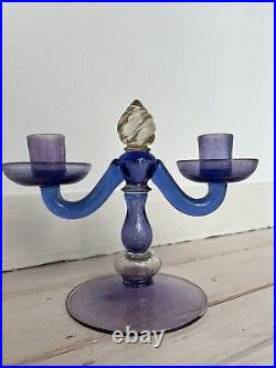 Venetian Murano vintage two arm candelabra/ Candlestick