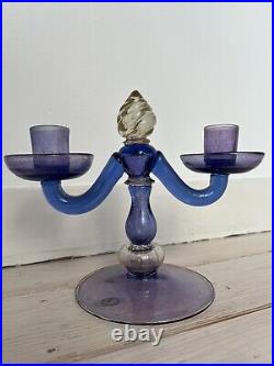 Venetian Murano vintage two arm candelabra/ Candlestick