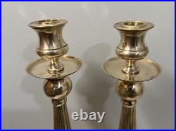 Vintage 17 inch Brass Candlestick Holder Pair 4 Parts Unscrews