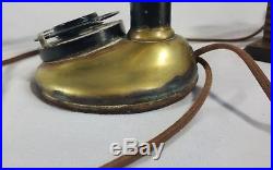 Vintage 1920 Brass Candlestick Telephone 50AL with Ringer Box Tested and Working