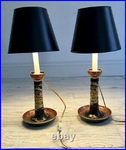 Vintage 1924-1927 W & R Carlton Ware Mikado Candlesticks with Lamp inserts /b