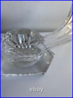 Vintage 1930s, Val St Lambert Crystal twin Candlestick Holder