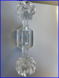Vintage 1930s, Val St Lambert Crystal twin Candlestick Holder