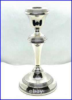 Vintage 1969 Hallmarked Sterling Silver Single Candlestick by Broadway & Co