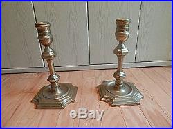 Vintage 1984 Chelsea Sea House Brass Candlesticks Nice Condition Some Tarnish