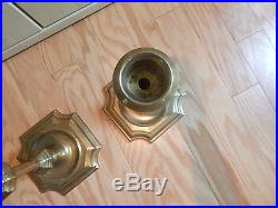 Vintage 1984 Chelsea Sea House Brass Candlesticks Nice Condition Some Tarnish