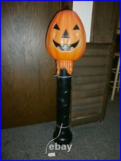 Vintage 1990's Halloween Blow Mold 42 Pumpkin Candlestick RARE