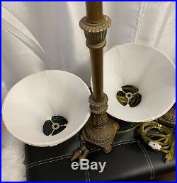 Vintage 2 Footed Candlestick Style Lamp with Finial Table Lamps