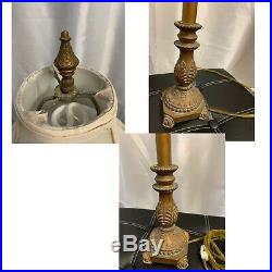 Vintage 2 Footed Candlestick Style Lamp with Finial Table Lamps