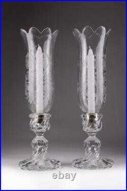 Vintage 20th France Rare Baccarat crystal candlesticks Marked