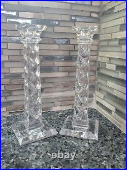 Vintage 24% Lead Crystal Candle Sticks Holders 10 Home Decor Made in Slovenia