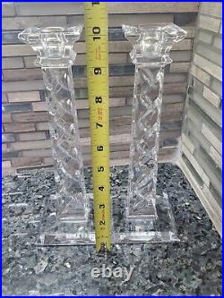 Vintage 24% Lead Crystal Candle Sticks Holders 10 Home Decor Made in Slovenia