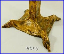 Vintage 24 MarCo Gold Claw Foot TALON 3 Arm Candle Stick Holder Candelabra
