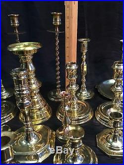 Vintage 26 Piece Lot All Baldwin Brass Candlestick Candle Holders Wedding USA