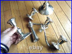 Vintage 808/1 Gorham Sterling Silver 3 Light 3 Ways Pair Candelabra Candlesticks