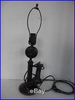 Vintage Antique 1915 Western Electric Brass Candle-stick-telephone Lamp-works
