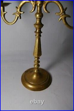 Vintage Antique Brass Eagle Double Candelabra Candlestick Holders