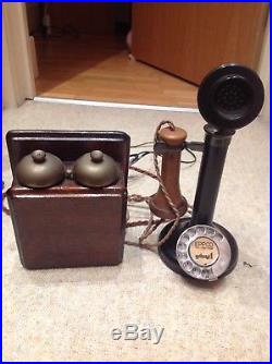 Vintage/Antique Candlestick Telephone and Bell Box