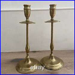 Vintage Antique Victorian Brass Candlesticks Candle Holders Old