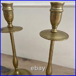 Vintage Antique Victorian Brass Candlesticks Candle Holders Old