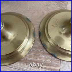 Vintage Antique Victorian Brass Candlesticks Candle Holders Old