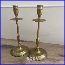 Vintage Antique Victorian Brass Candlesticks Candle Holders Old