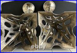 Vintage Art Nouveau Liberty WMF Style Double Candlesticks Silver Plated Pewter