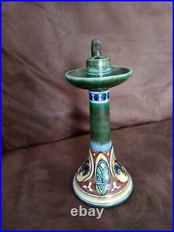Vintage Art-crafts Gouda Zuid-holland Dutch Folk Art Deco Rhodian Candlestick